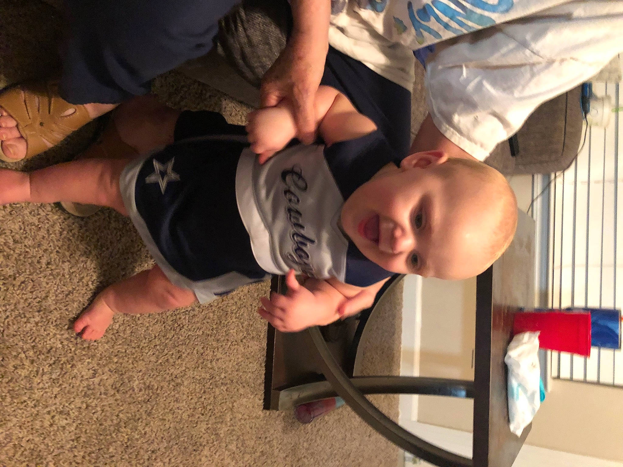 Alyson joined the competition — help win amazing prizes! baby, child, elbow, foot, fun, gesture, grass, happy, hat, human_leg, leisure, person, play, shorts, smile, soil, t_shirt, thigh, thumb, toddler