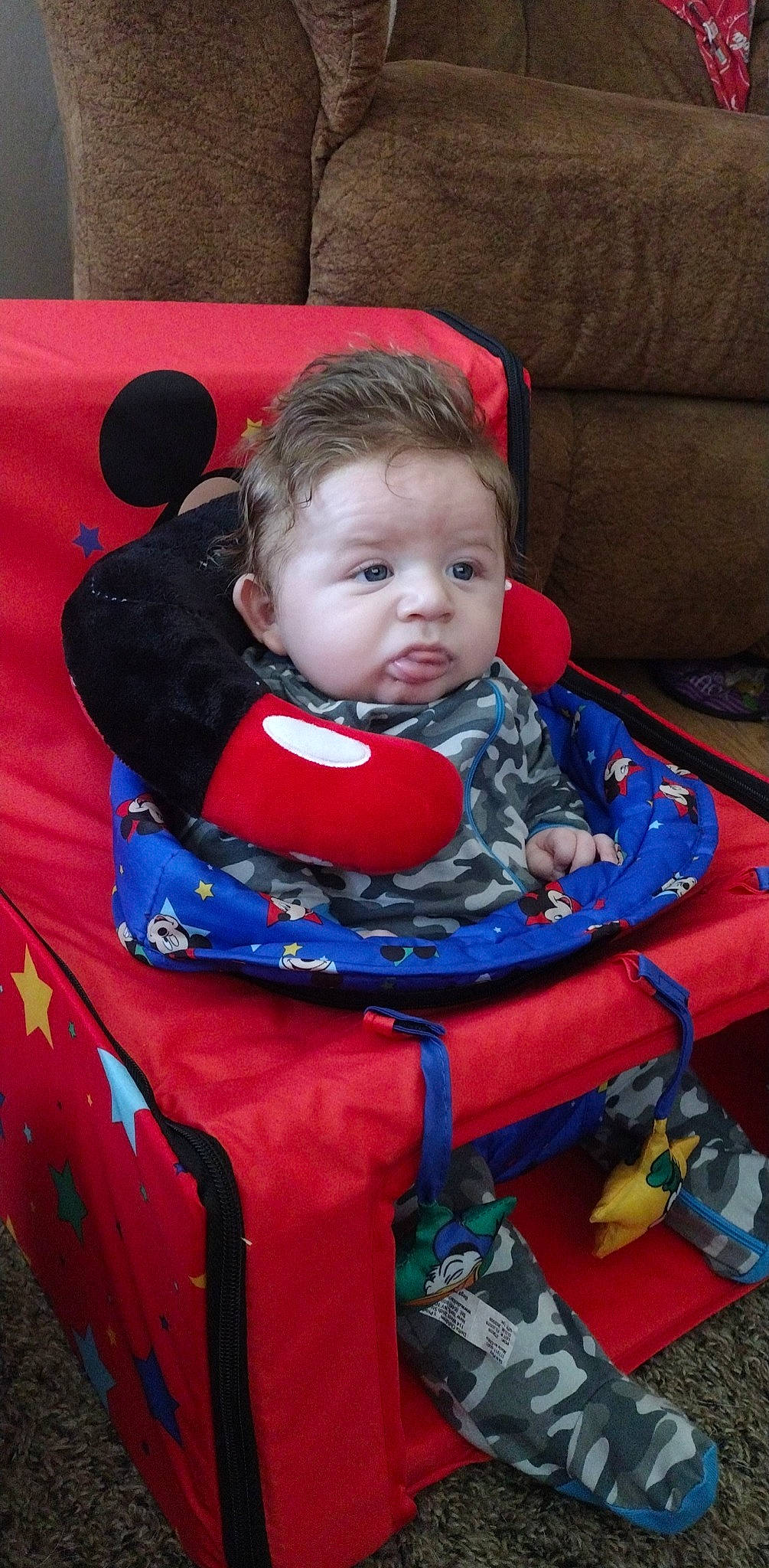 Brian is registered to the contest to win money with this photo: baby, baby_carriage, baby_products, baby_toddler_clothing, carmine, chair, cheek, child, comfort, electric_blue, event, face, fun, head, human_body, lap, person, product, sitting, smile