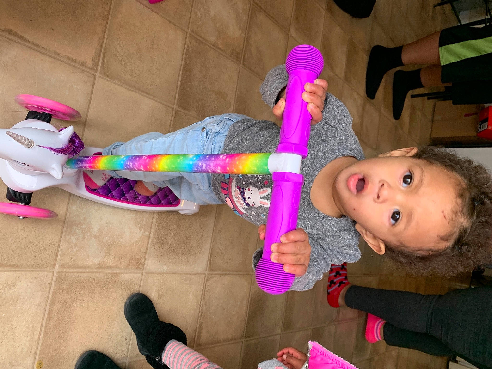 Addie joined the competition — help win amazing prizes! baby_products, baby_toys, child, finger, foot, fun, happy, human_leg, magenta, party, party_supply, person, pink, play, sock, surprise, thumb, toddler, toy, white