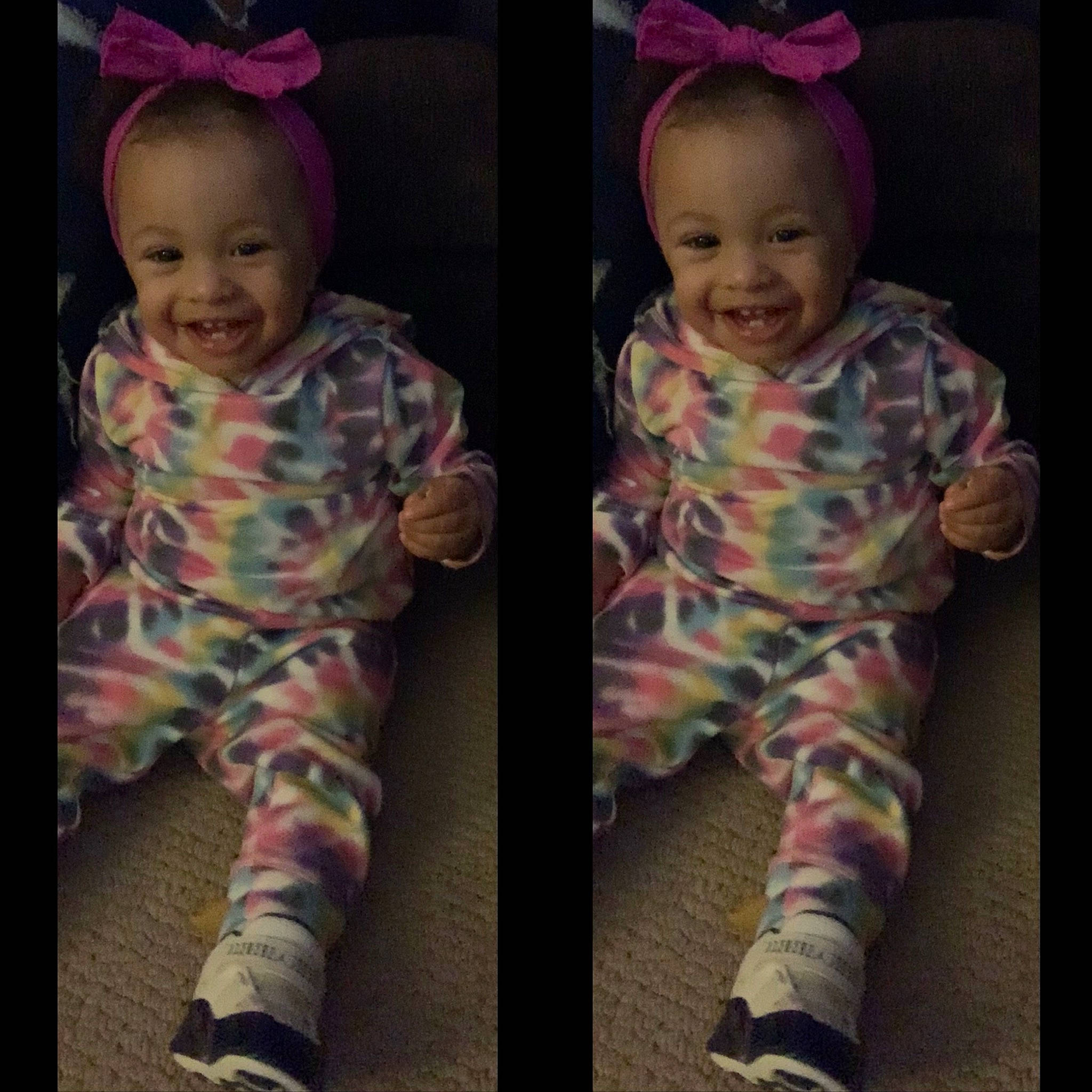 Addie joined the competition — help win amazing prizes! baby, baby_toddler_clothing, cap, cool, eye, face, happy, head, joy, outerwear, person, photograph, pink, purple, shoe, skin, sleeve, smile, standing, t_shirt