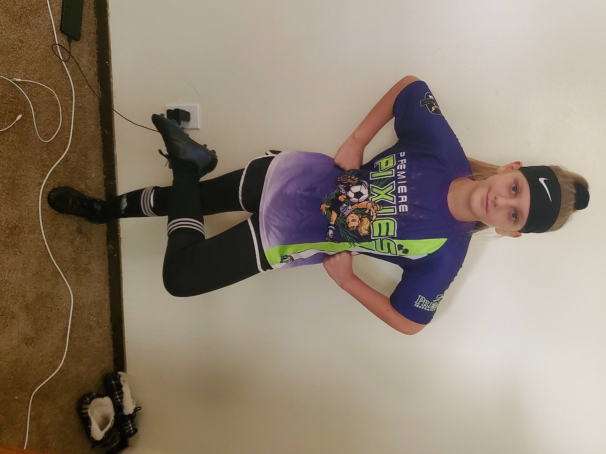 Miley joined the competition — help win amazing prizes! balance, calf, elbow, fun, headwear, hip, human_body, human_leg, joy, knee, leg, person, physical_fitness, shorts, sleeve, smile, sportswear, street_fashion, t_shirt, thigh