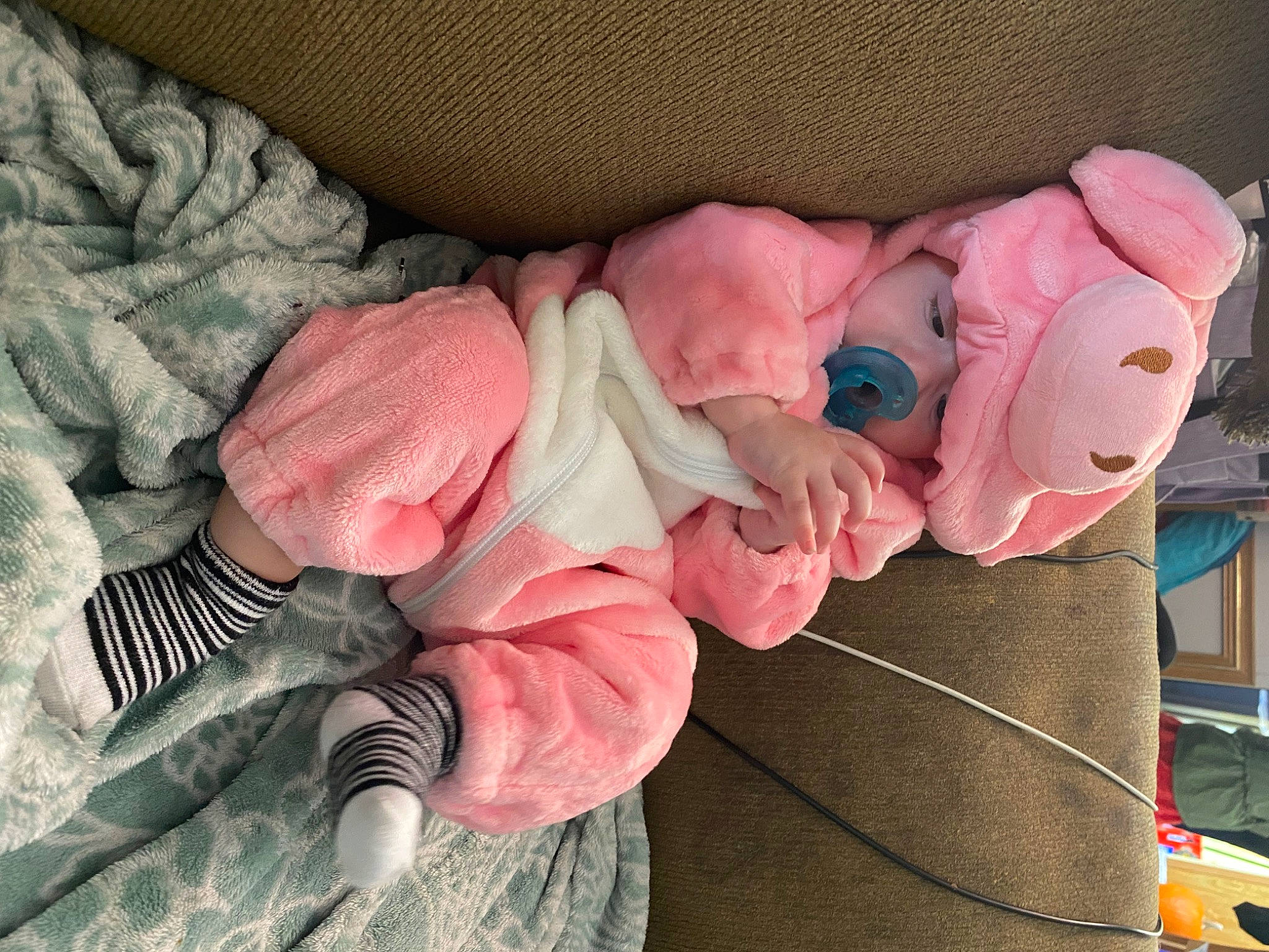 Damon is registered to the contest to win money with this photo: bedding, carmine, child, comfort, fur, human_leg, linens, magenta, nail, peach, person, pink, plush, room, sleeve, stuffed_toy, textile, toddler, toy, tree