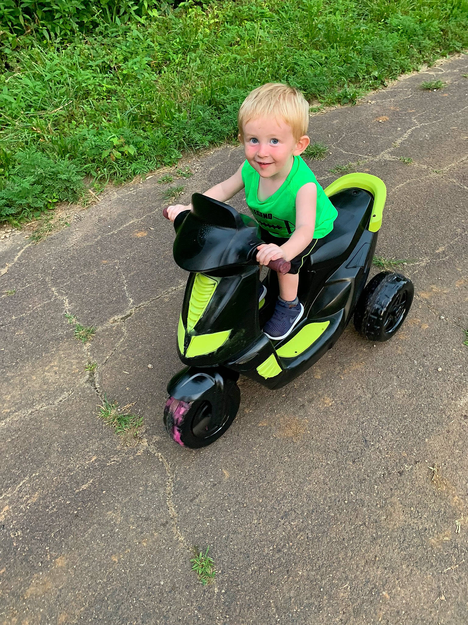 Ryder joined the competition — help win amazing prizes! baby_products, child, joy, person, play, product, recreation, riding_toy, toddler, tricycle, vehicle, wheel