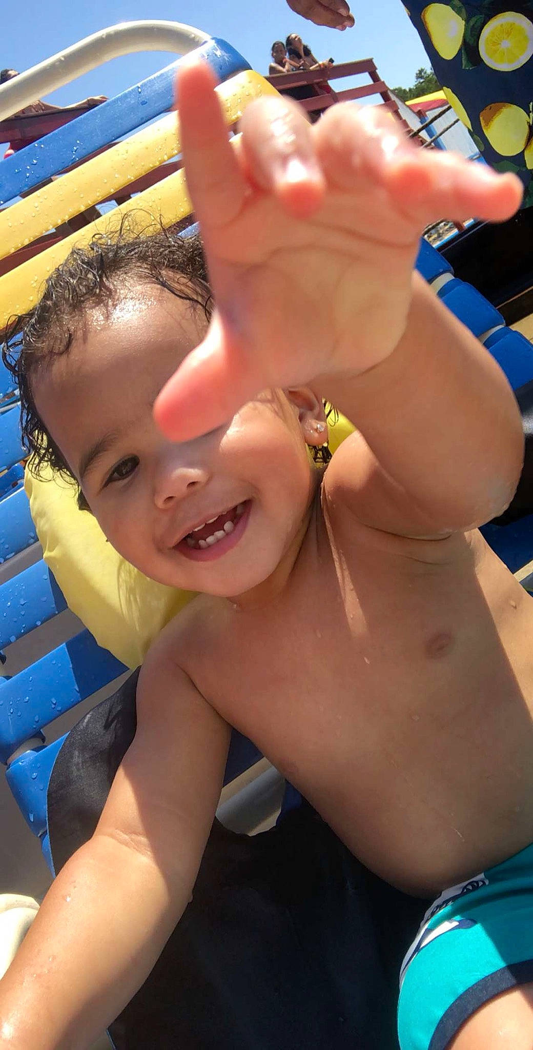 Naive is registered to the contest to win money with this photo: chest, fun, joy, mouth, neck, nose, person, smile, summer, throat