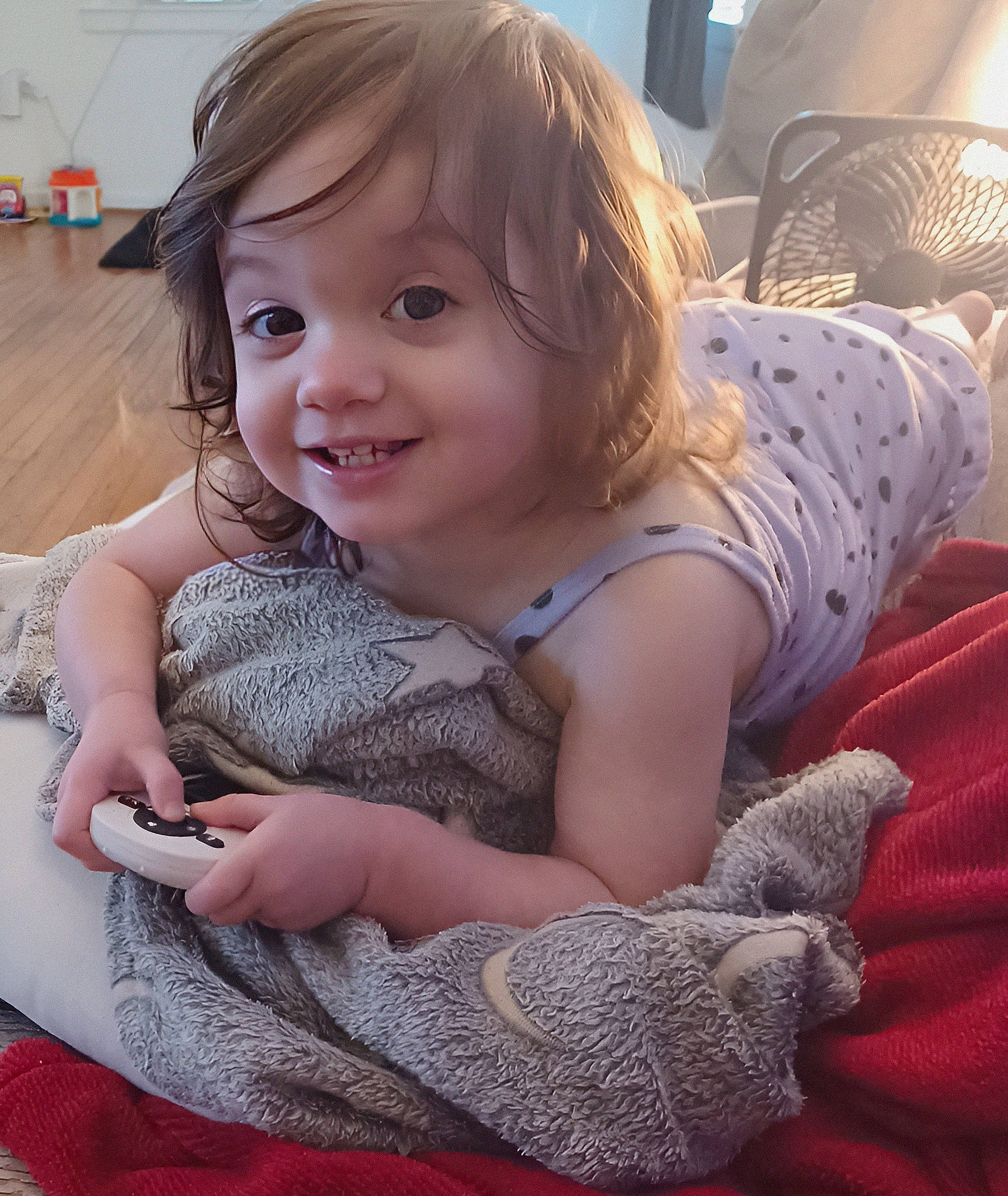 Dakota joined the competition — help win amazing prizes! cheek, comfort, eye, flooring, fun, hairstyle, happy, human_leg, iris, joy, lip, long_hair, mechanical_fan, neck, pattern, person, shoulder, skin, smile, thigh