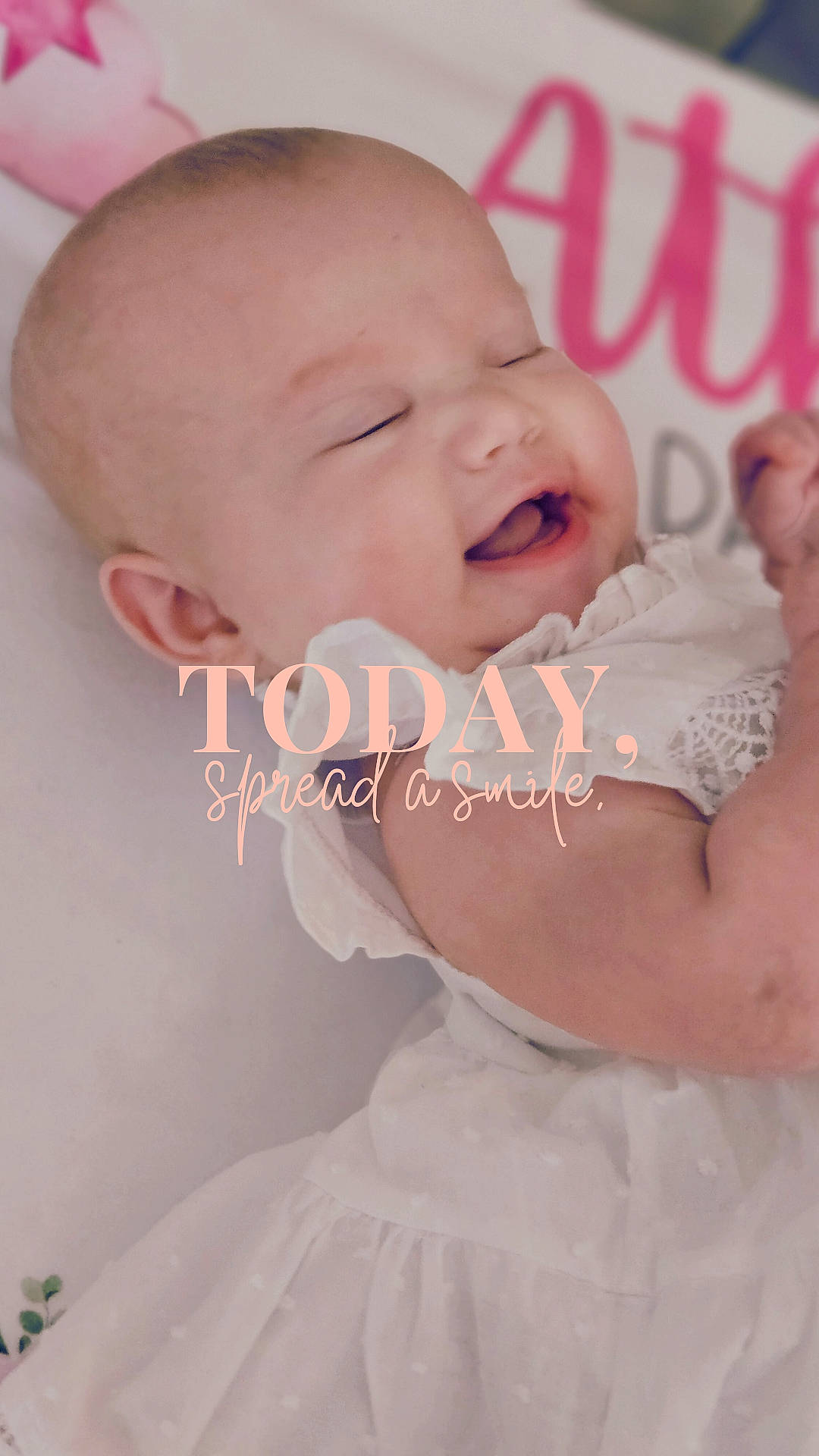 Athena joined the competition — help win amazing prizes! baby, baby_laughing, baby_toddler_clothing, cheek, child, event, font, fun, gesture, happy, laugh, pattern, peach, person, pink, product, skin, sleeve, smile, textile