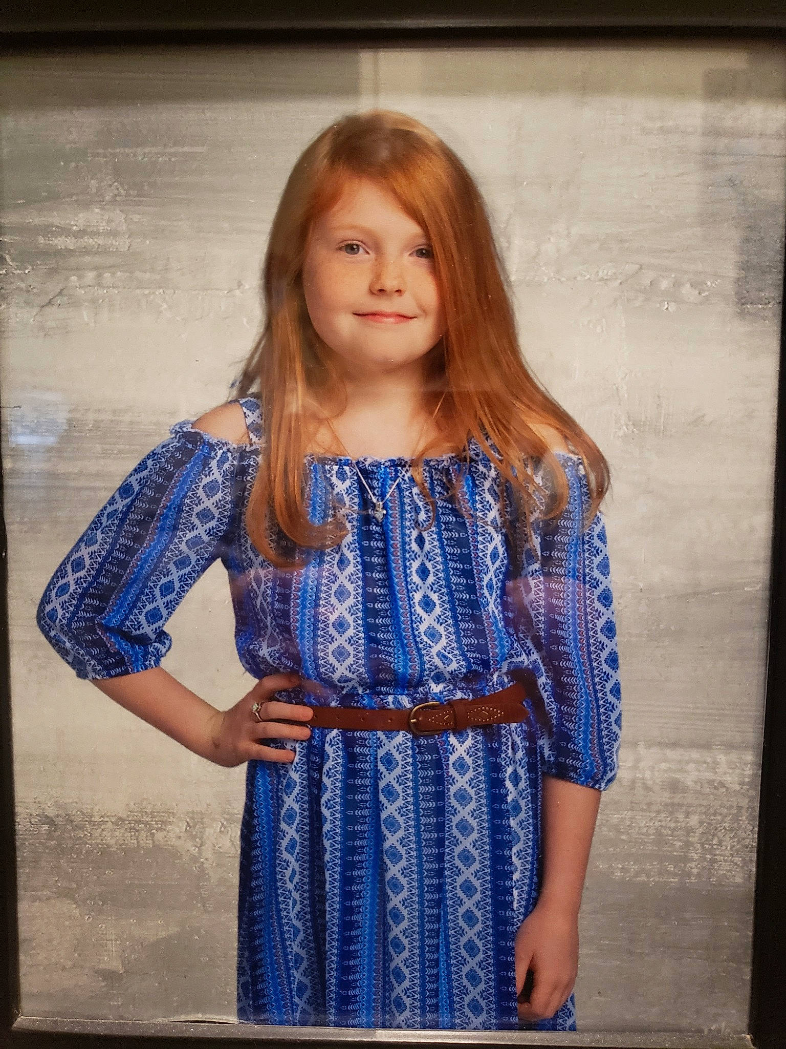 Jenna is registered to the contest to win money with this photo: art, beauty, blue, child_model, clothing, day_dress, dress, electric_blue, fashion, fashion_design, joy, lady, long_hair, one_piece_garment, pattern, person, photo_shoot, photography, textile, visual_arts