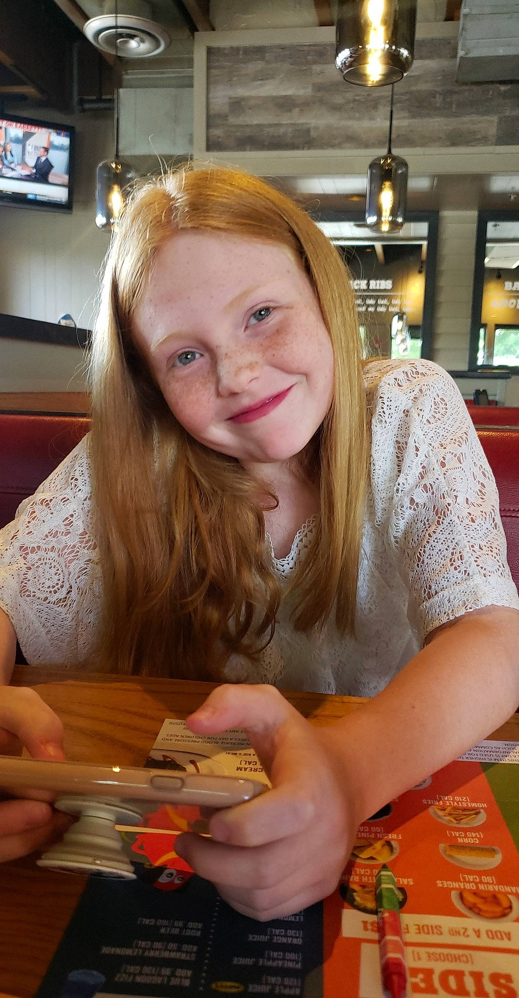 Jenna joined the competition — help win amazing prizes! blond, eating, food, food_craving, joy, person, sitting