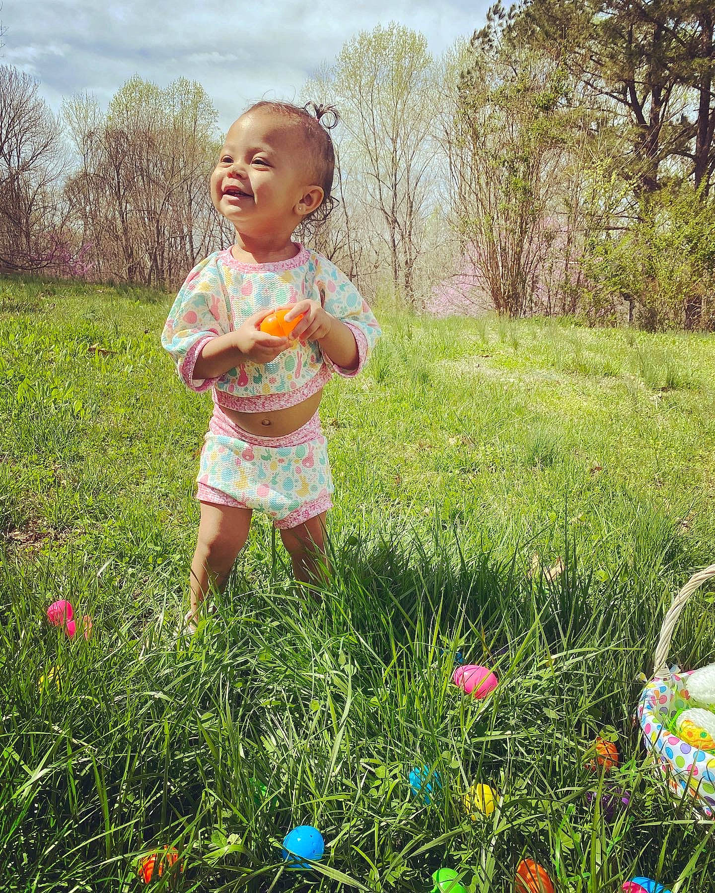Ember joined the competition — help win amazing prizes! baby_toddler_clothing, child, flower, fun, grass, grass_family, grassland, happy, lawn, leisure, meadow, natural_environment, people_in_nature, person, plant, sky, smile, summer, sunlight, toddler