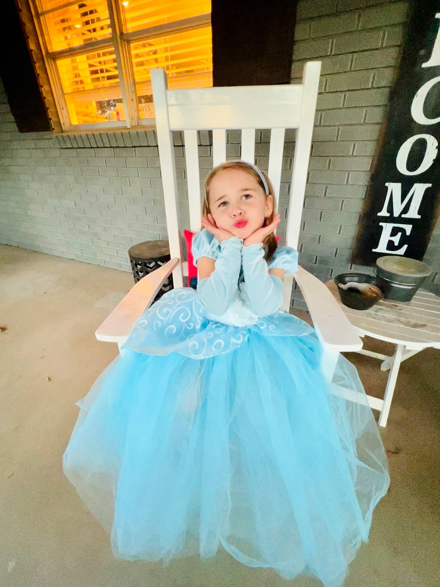 Karlie is registered to the contest to win money with this photo: baby_toddler_clothing, bridal_accessory, bridal_clothing, bridal_party_dress, child, day_dress, dress, electric_blue, event, eye, fashion_design, flash_photography, formal_wear, fun, gown, happy, peach, person, smile, textile