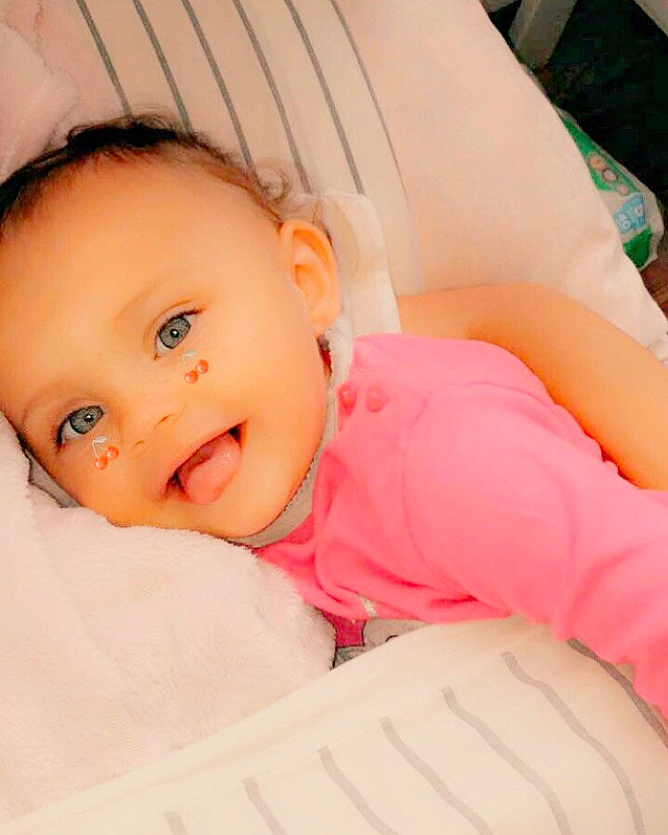 Amayah joined the competition — help win amazing prizes! baby, beauty, bedtime, cheek, child, eye, face, head, lip, mouth, nose, person, pink, skin, toddler