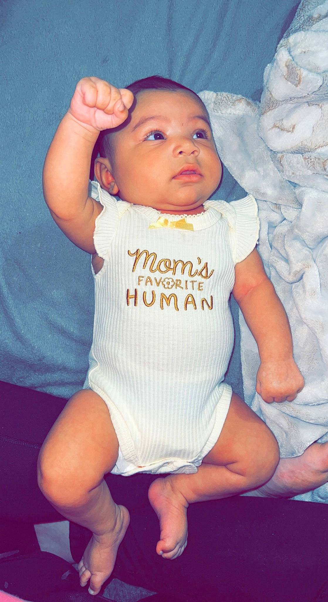 Layla joined the competition — help win amazing prizes! baby, baby_toddler_clothing, cheek, chin, comfort, eye, face, finger, hairstyle, head, headwear, joint, lip, mouth, neck, person, pink, shoulder, skin, sleeve