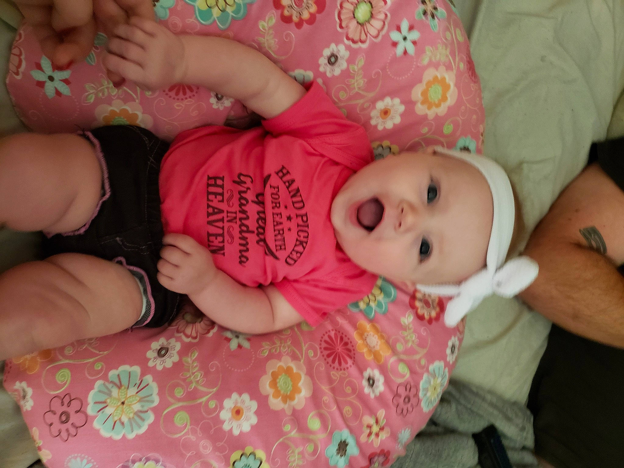 Serena joined the competition — help win amazing prizes! arm, baby, baby_toddler_clothing, cheek, child, eye, finger, hand, head, headgear, headwear, human_body, iris, mouth, nail, person, pink, skin, stomach, thigh