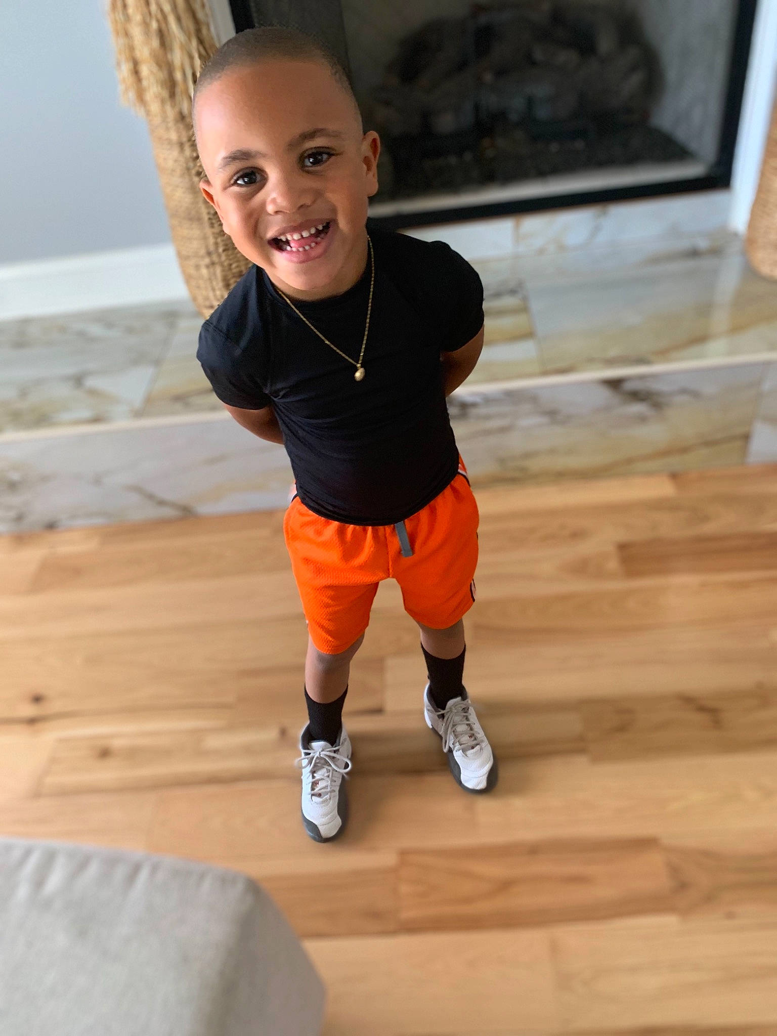 Landon joined the competition — help win amazing prizes! arm, child, child_model, floor, flooring, footwear, happy, hardwood, joint, joy, knee, leg, person, shoe, shoulder, sportswear, standing, t_shirt, toddler, vacation