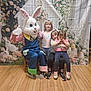 backdrop, celebration, child, children, costume, cute, easter_bunny, family, flower, group, happy, indoor, mascot, person, playful, portrait, rabbit, smile, spring, wooden_floor
