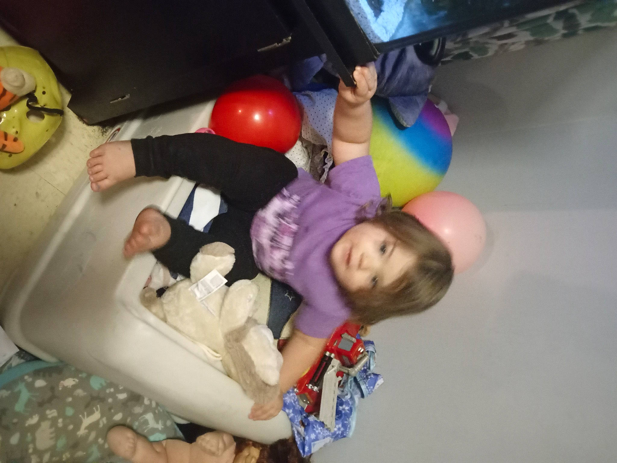Ava-madison joined the competition — help win amazing prizes! baby, ball, balloon, bowling_ball, bowling_equipment, child, comfort, event, fun, happy, leisure, party_supply, person, play, recreation, room, thigh, toddler, toy