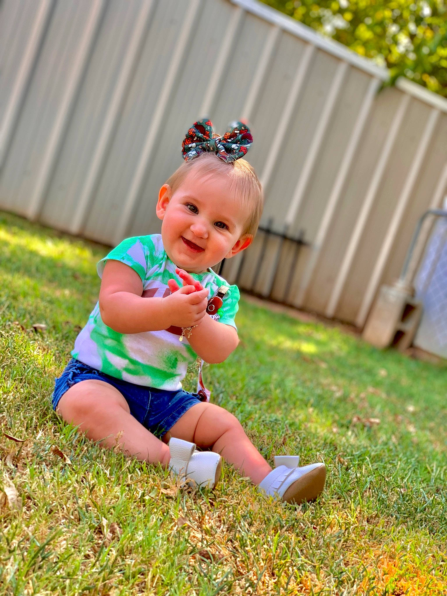 Blair joined the competition — help win amazing prizes! baby, baby_toddler_clothing, child, electric_blue, fashion_accessory, fun, grass, grassland, happy, hat, headband, headpiece, joy, leaf, leisure, pattern, people_in_nature, person, plant, smile