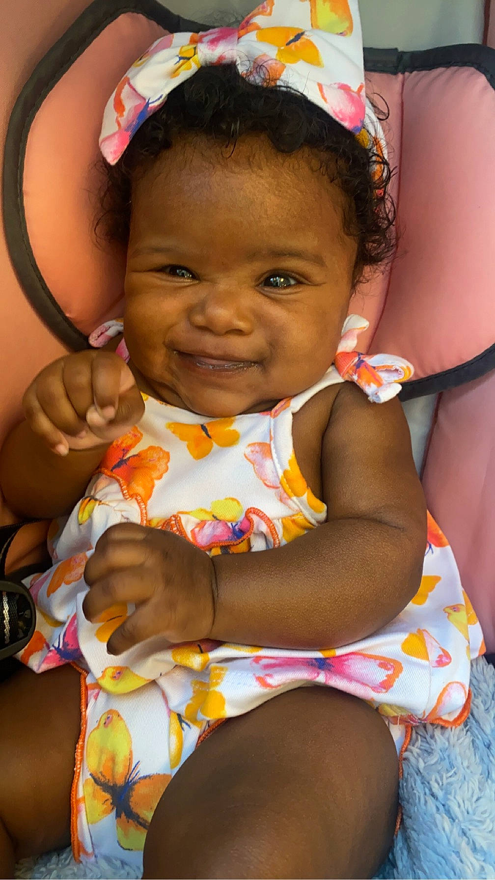 Lariyah joined the competition — help win amazing prizes! arm, cheek, child, chin, face, facial_expression, finger, fun, hand, happy, human, human_body, lip, mouth, neck, nose, organ, person, pink, skin