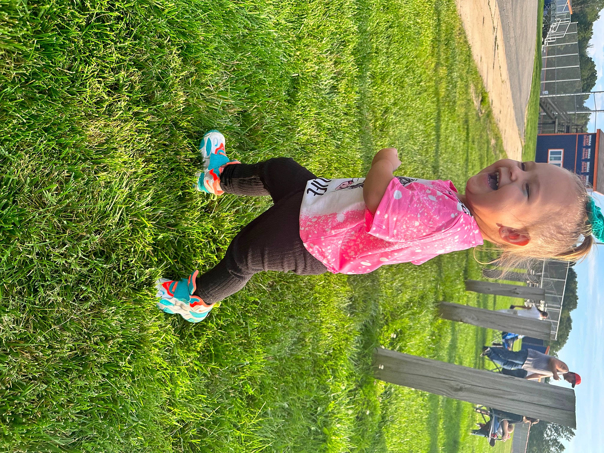 Persephone is registered to the contest to win money with this photo: baby, child, fun, grass, grassland, green, happy, leaf, leisure, magenta, people_in_nature, person, plant, play, recreation, spring, toddler, tree