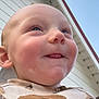 Jaxson joined the competition — help win amazing prizes! baby, child, face, smiling, tongue, outdoor, sky, roof, house, clothing, cute, happy, portrait, closeup, head, skin, cheeks, blue_eyes, infant, young