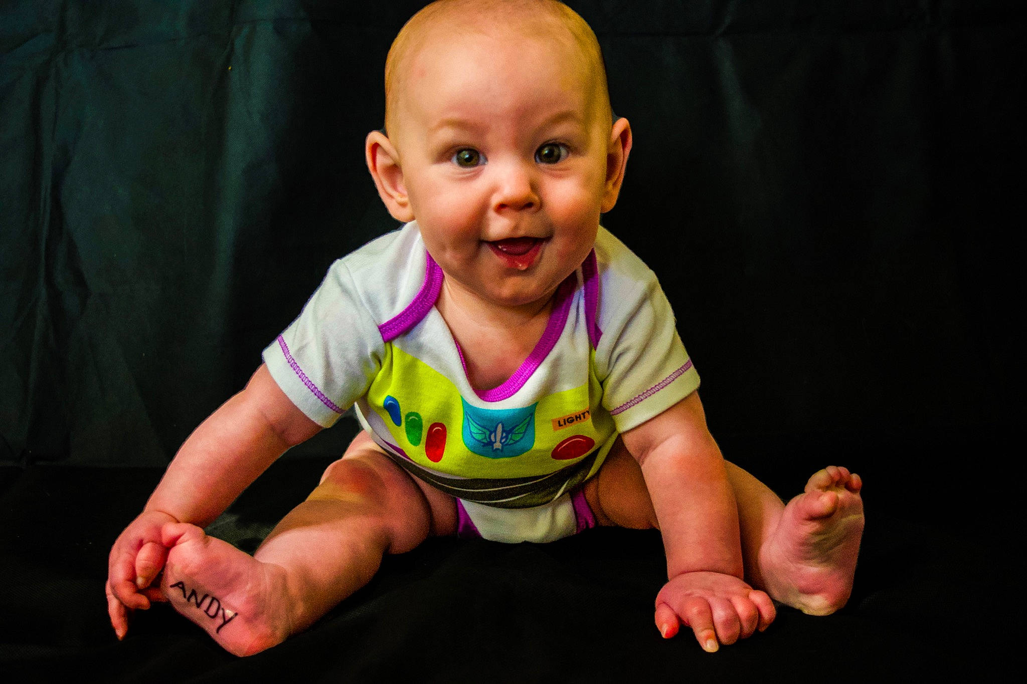 Connor joined the competition — help win amazing prizes! arm, baby, baby_toddler_clothing, cheek, crawling, facial_expression, finger, flash_photography, floor, flooring, fun, grass, happy, mammal, person, skin, sleeve, smile, t_shirt, thumb