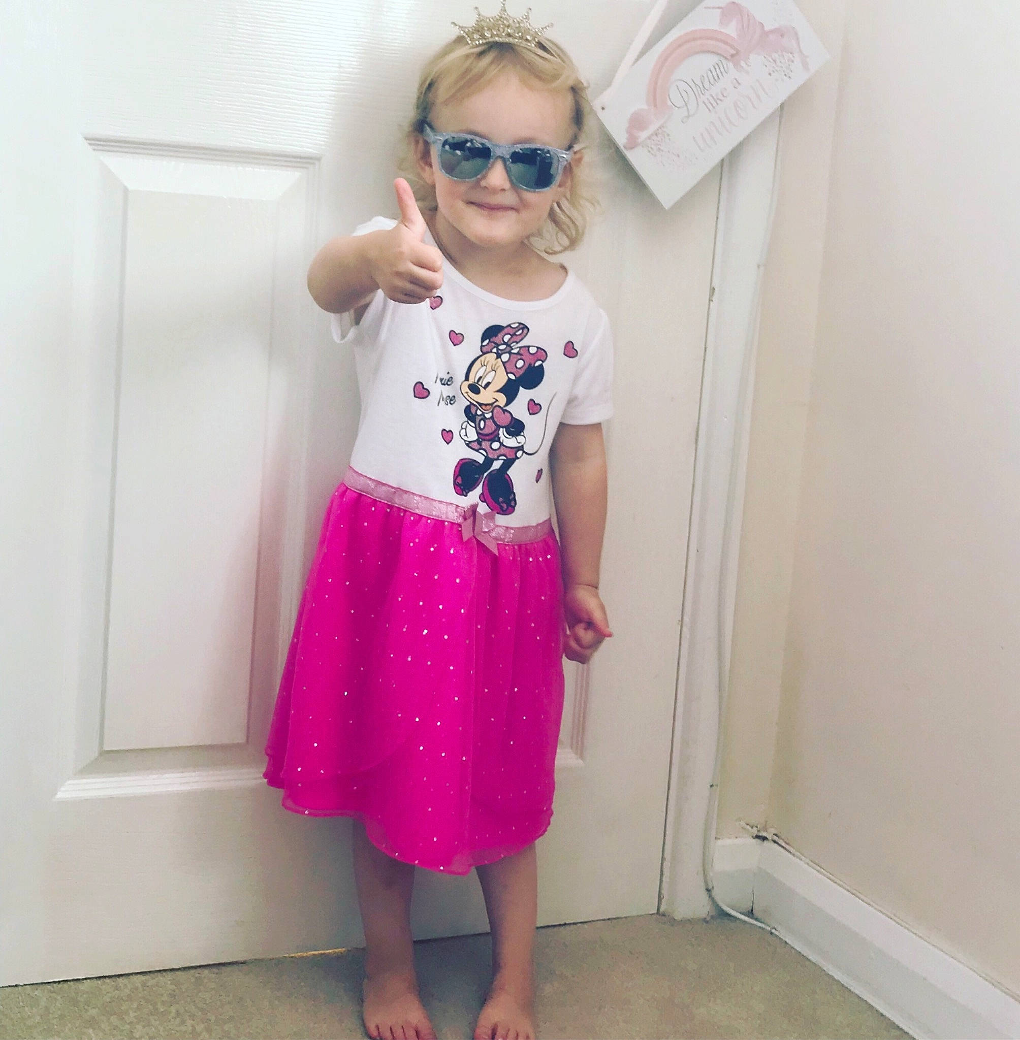 Nirvana joined the competition — help win amazing prizes! child, clothing, design, dress, eyewear, fashion, footwear, glasses, joy, magenta, pattern, person, pink, polka_dot, purple, shoe, sunglasses, toddler, top, turquoise