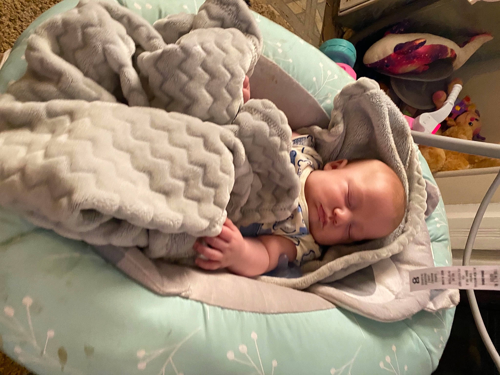 Walker is registered to the contest to win money with this photo: baby, baby_products, baby_sleeping, bedding, bedtime, child, comfort, couch, flooring, fun, head, infant_bed, leisure, linens, nap, pattern, person, textile, toddler, white