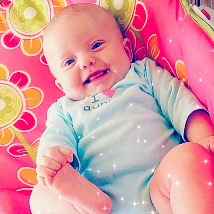 Kaitlynn joined the competition — help win amazing prizes! baby, baby_laughing, baby_playing_with_toys, baby_products, baby_toddler_clothing, beauty, cheek, child, fun, happy, joy, person, pink, play, product, sitting, skin, smile, toddler