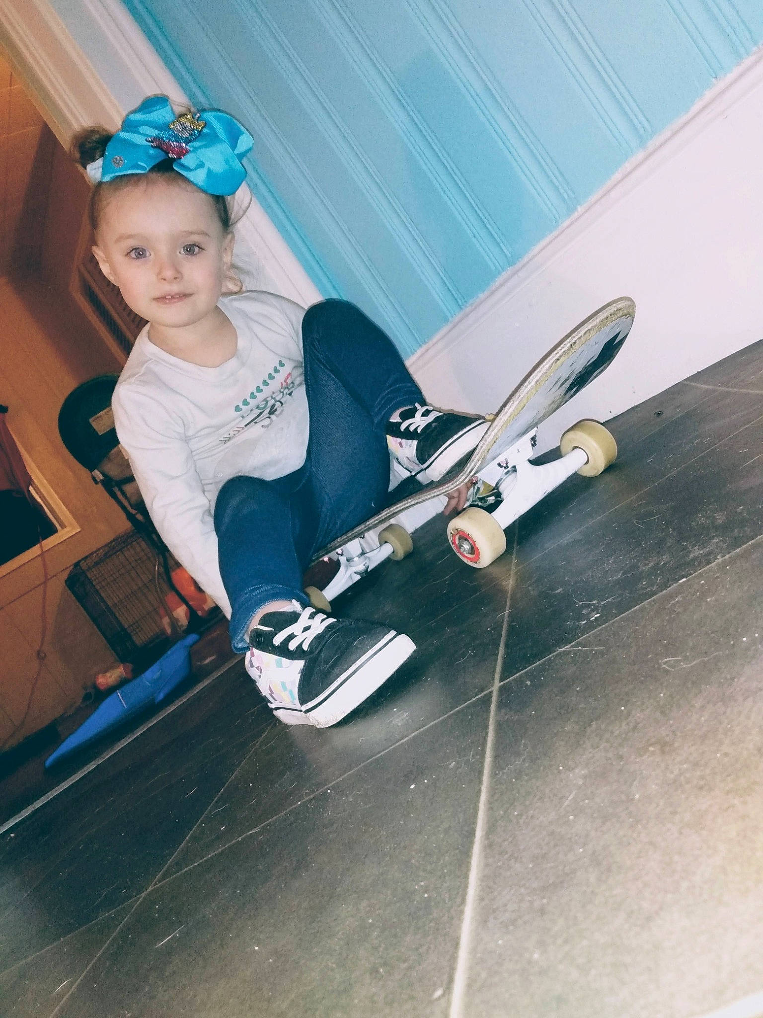 Maryjane joined the competition — help win amazing prizes! bicycle_wheel, blue, electric_blue, flash_photography, happy, helmet, human_leg, longboard, person, personal_protective_equipment, recreation, rolling, skateboard, skateboard_truck, skateboarder, skateboarding, skateboarding_equipment, sports_equipment, tire, toddler