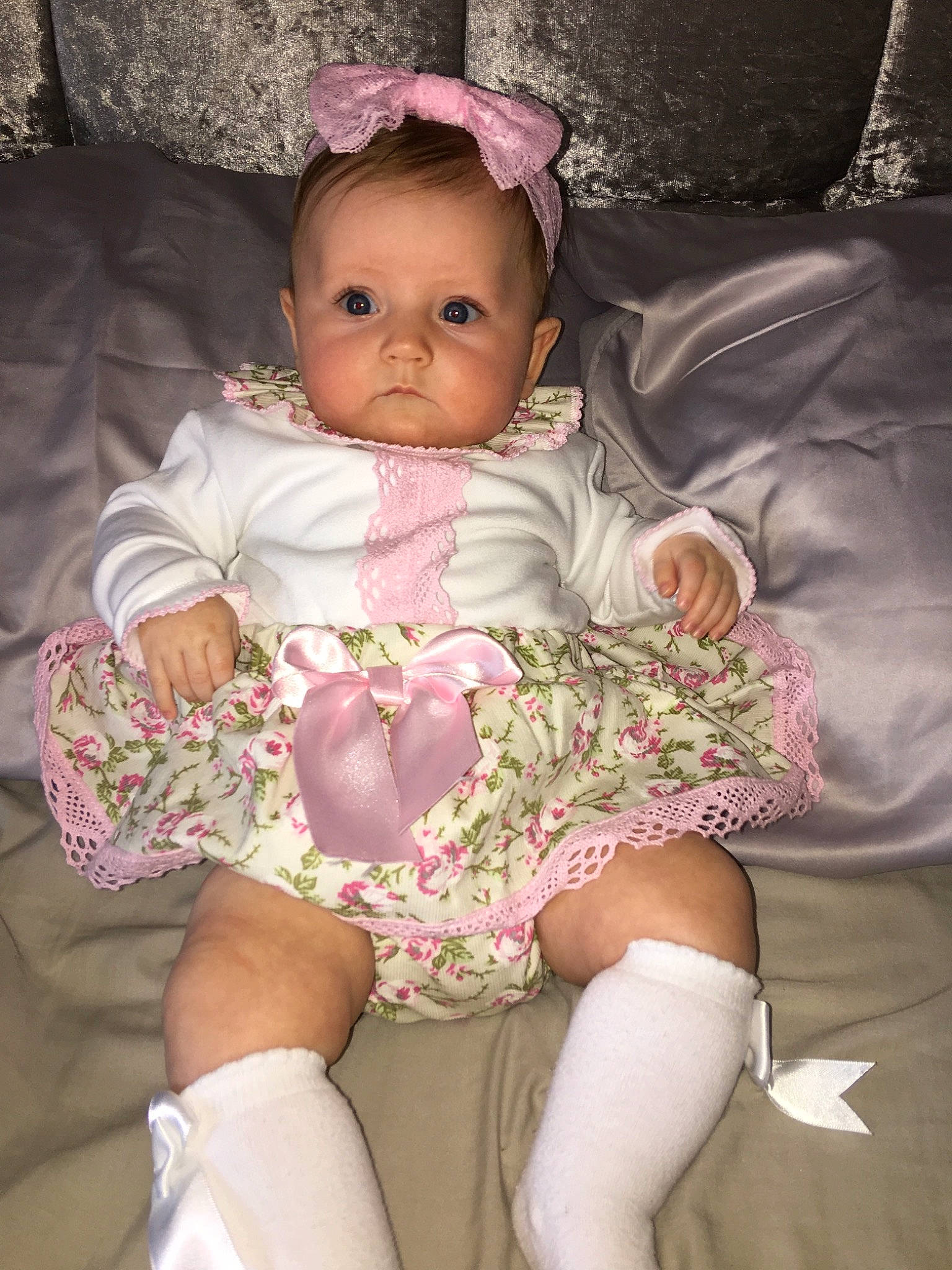 Nellie May is registered to the contest to win money with this photo: baby, baby_products, baby_toddler_clothing, child, leg, person, pink, product, sitting, toddler