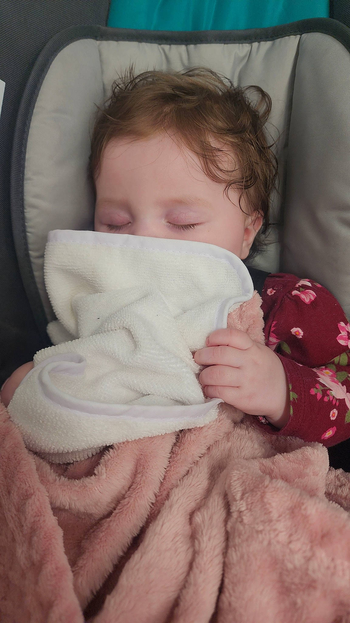 Bailey joined the competition — help win amazing prizes! baby, baby_sleeping, baby_toddler_clothing, bedding, cheek, child, comfort, eyebrow, eyelash, finger, hair, linens, lip, mouth, nose, person, sitting, skin, sleeve, thumb