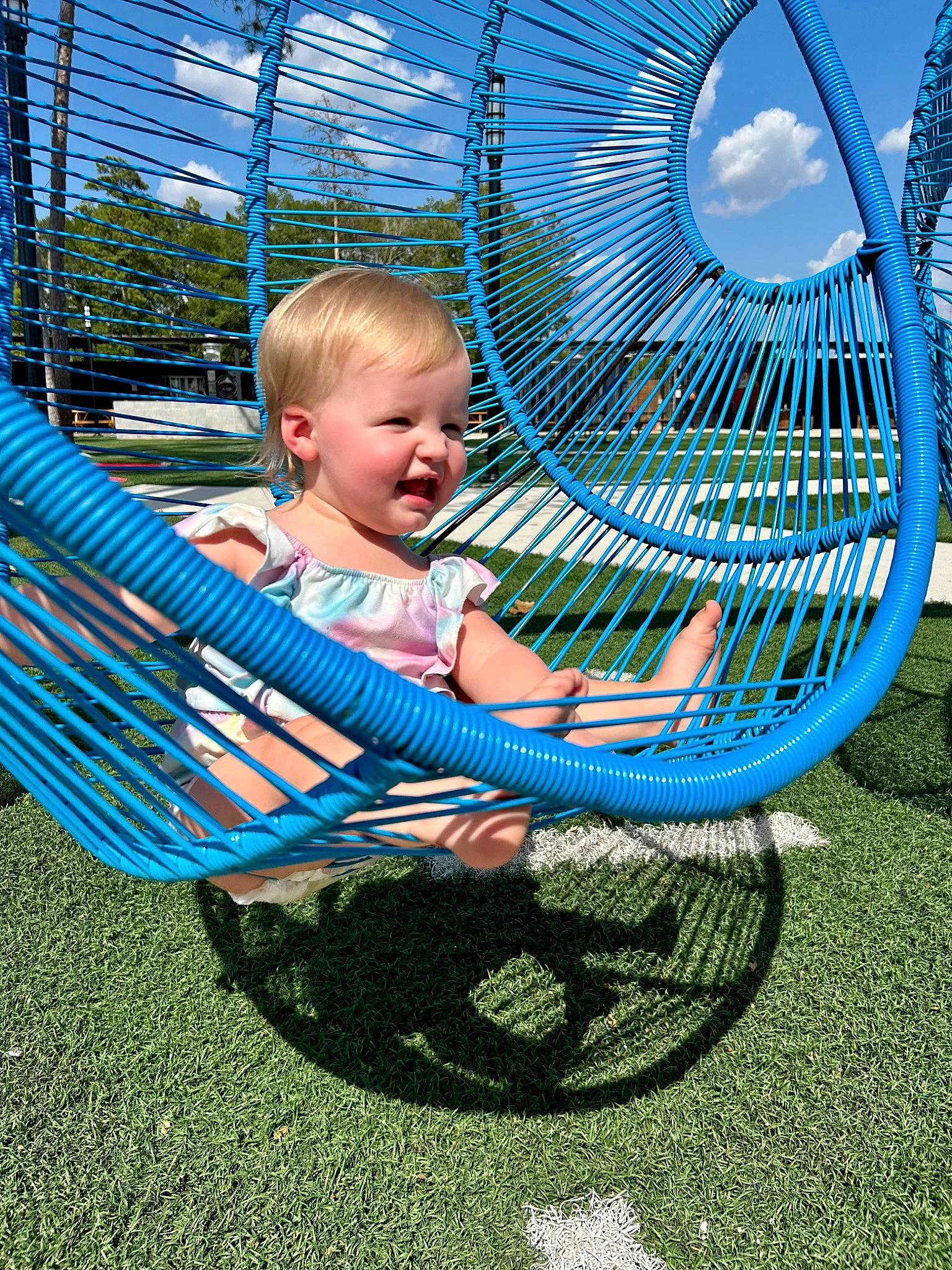 Harper joined the competition — help win amazing prizes! azure, baby, baby_toddler_clothing, blue, child, circle, city, comfort, electric_blue, fun, grass, happy, leisure, mammal, people_in_nature, person, plant, play, recreation, sitting