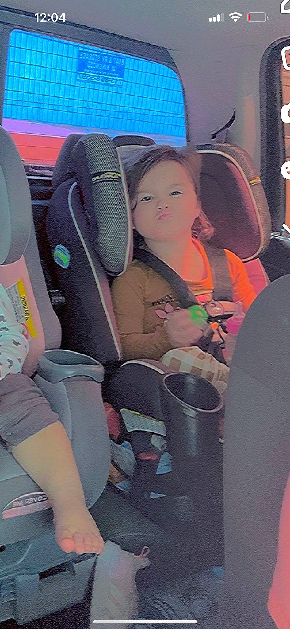 Aspen is registered to the contest to win money with this photo: art, auto_part, automotive_design, car_seat, car_seat_cover, comfort, family_car, fun, hat, head_restraint, human_leg, leisure, luxury_vehicle, mode_of_transport, motor_vehicle, person, product, sitting, thigh, vehicle