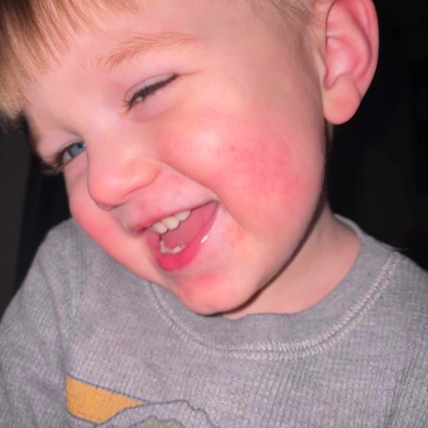 Jace joined the competition — help win amazing prizes! accessories, baby, babylaughing, blonde, bodypart, clothing, coat, cosmetics, ear, earring, face, hair, happy, head, jacket, jewelry, knitwear, laughing, lipstick, mouth