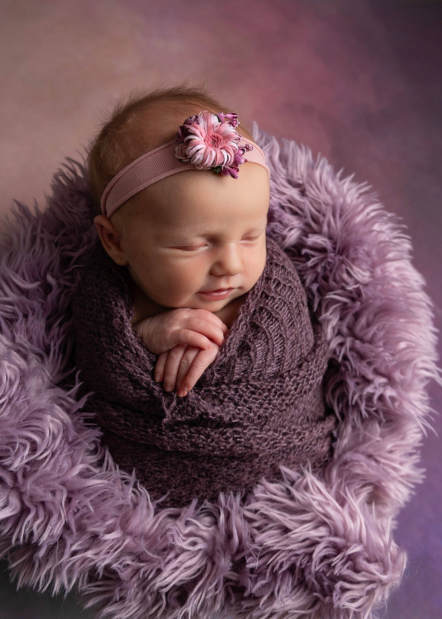 Alice joined the competition — help win amazing prizes! baby, baby_toddler_clothing, cap, child, eye, face, fashion_accessory, flash_photography, fur_clothing, grass, happy, headband, headpiece, knit_cap, magenta, person, pink, purple, toddler, wool