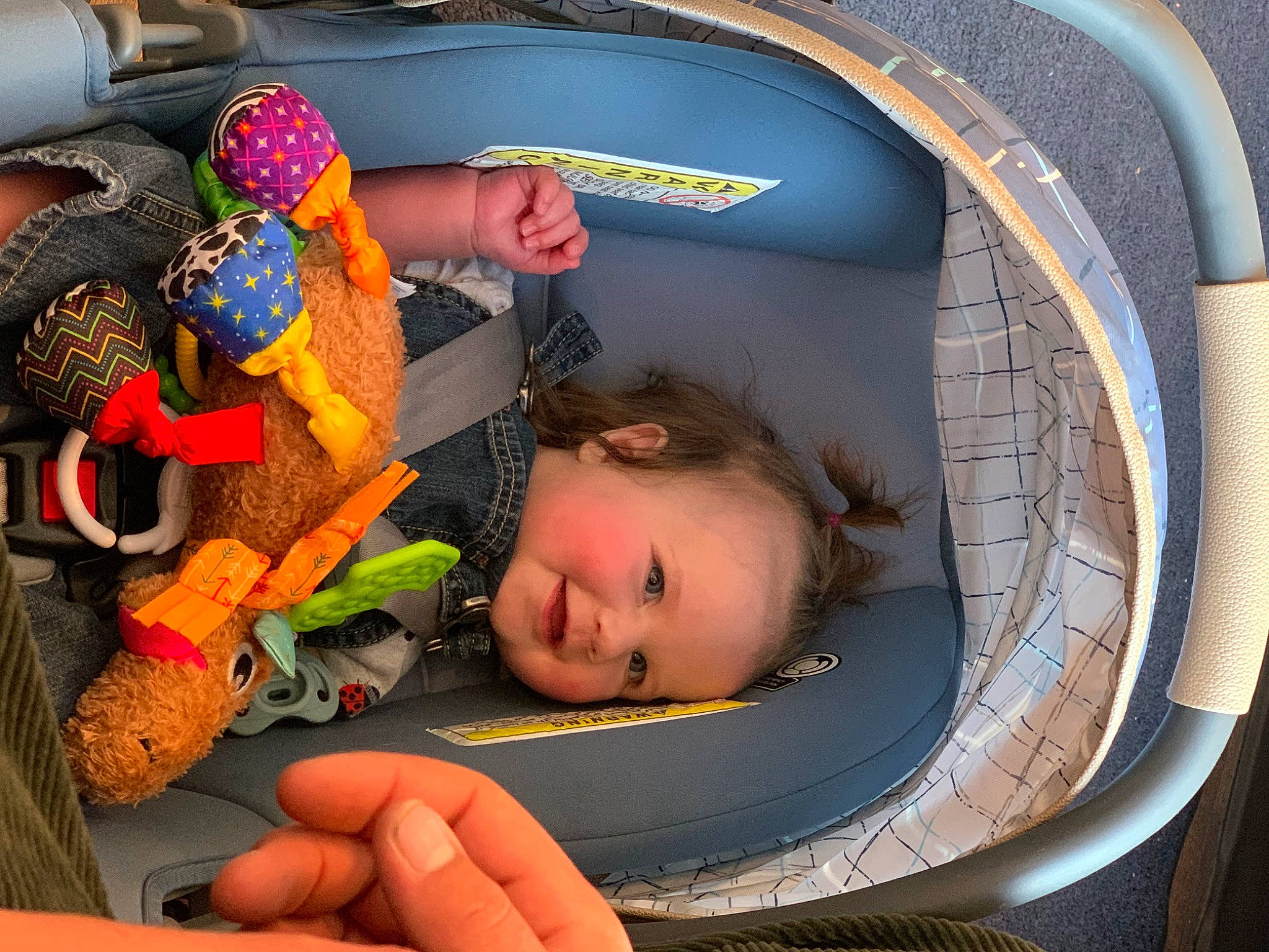 Eloise is registered to the contest to win money with this photo: auto_part, automotive_design, automotive_tire, baby, baby_products, baby_toddler_clothing, car_seat, child, comfort, fun, leisure, motor_vehicle, organ, person, room, toddler, vehicle_door