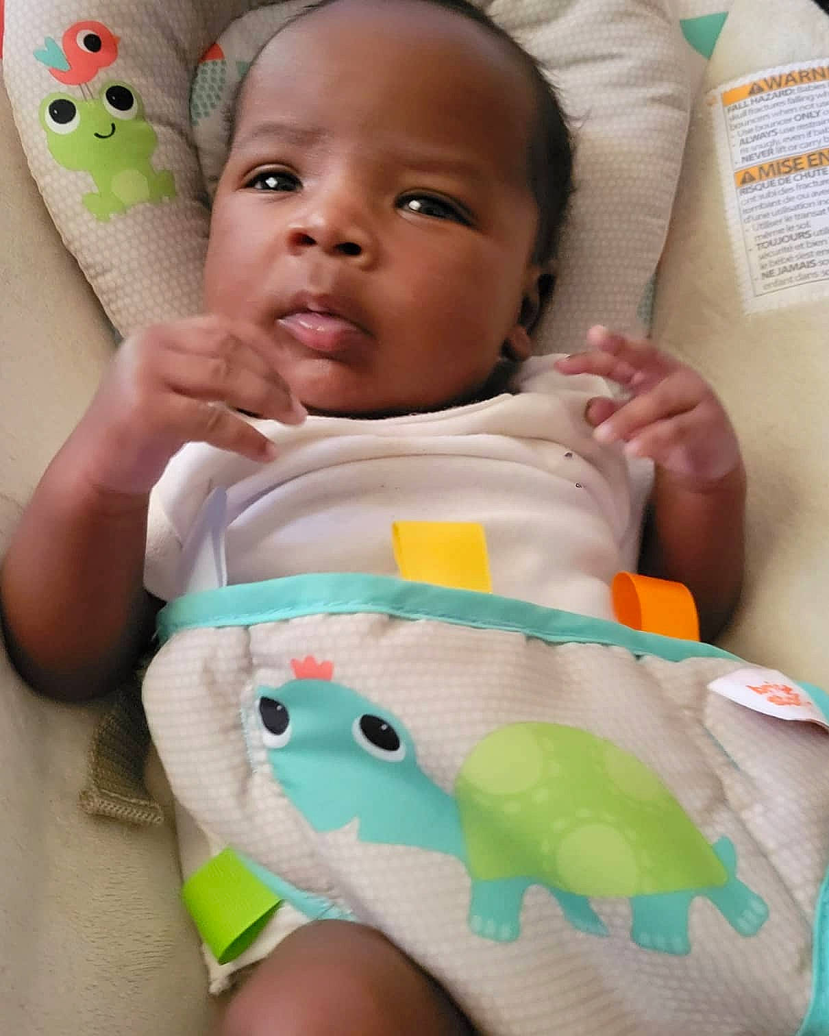 Amarii joined the competition — help win amazing prizes! baby, baby_products, baby_safety, baby_toddler_clothing, cheek, child, face, facial_expression, finger, green, happy, head, mouth, organ, person, product, skin, sleeve, textile, toddler