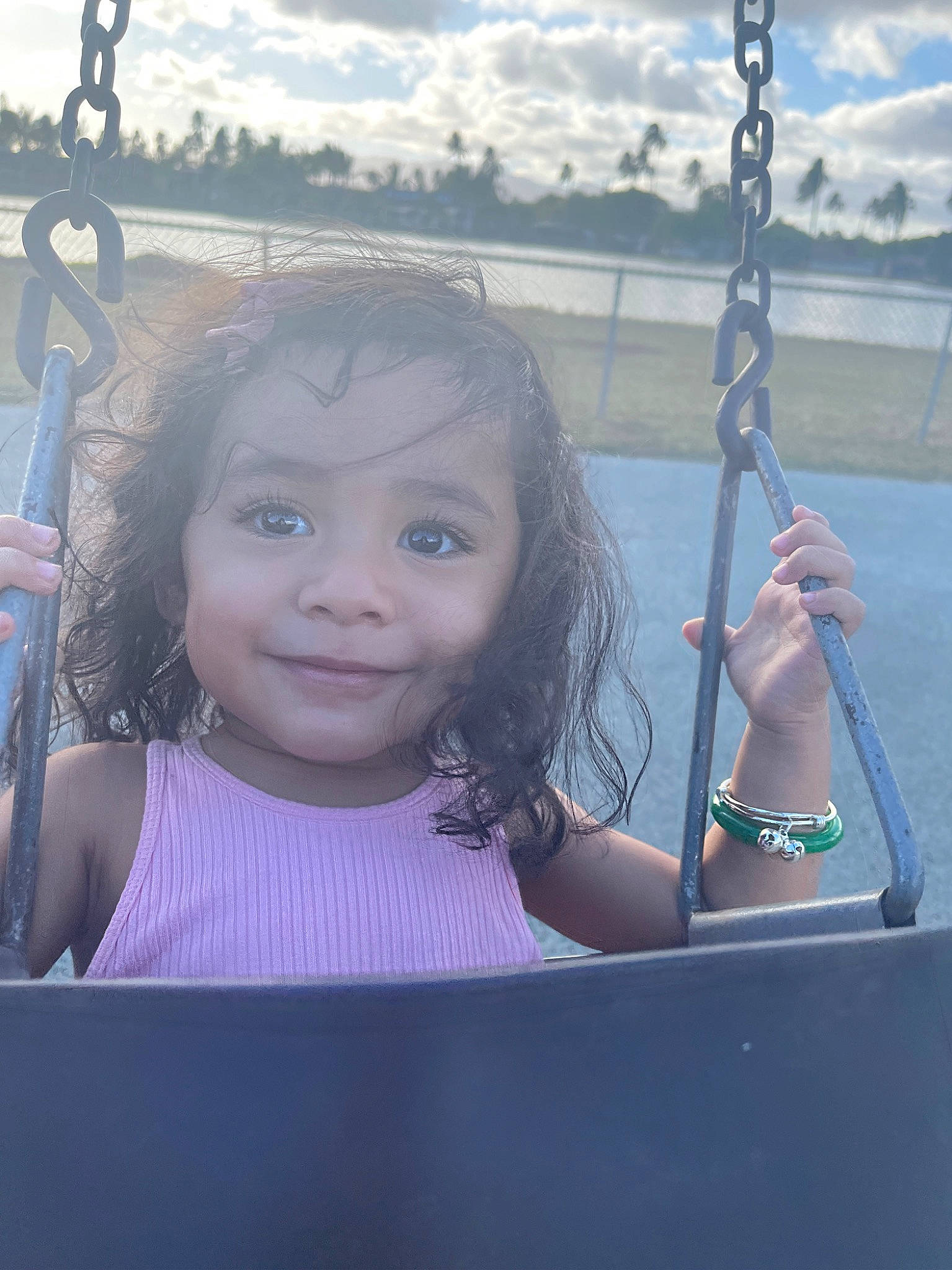 Nyla is registered to the contest to win money with this photo: azure, cloud, cool, daytime, facial_expression, fun, gesture, hair, hairstyle, happy, human, iris, joy, leisure, person, public_space, shoulder, sky, standing, sunlight