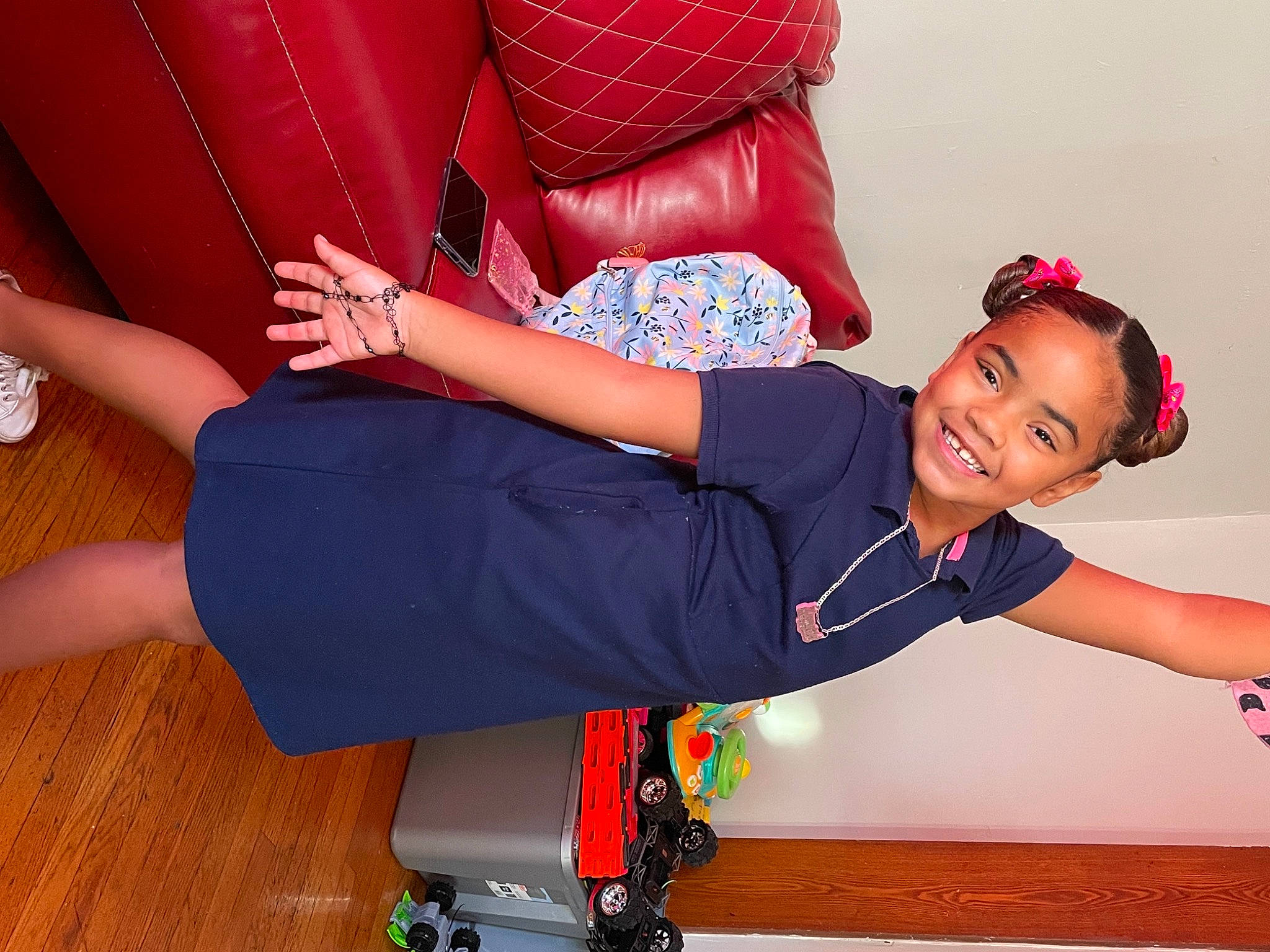 Xiomarie joined the competition — help win amazing prizes! baby_toddler_clothing, comfort, dress, elbow, electric_blue, human_leg, joint, joy, knee, leg, magenta, orange, person, purple, red, shoulder, sleeve, smile, sportswear, thigh