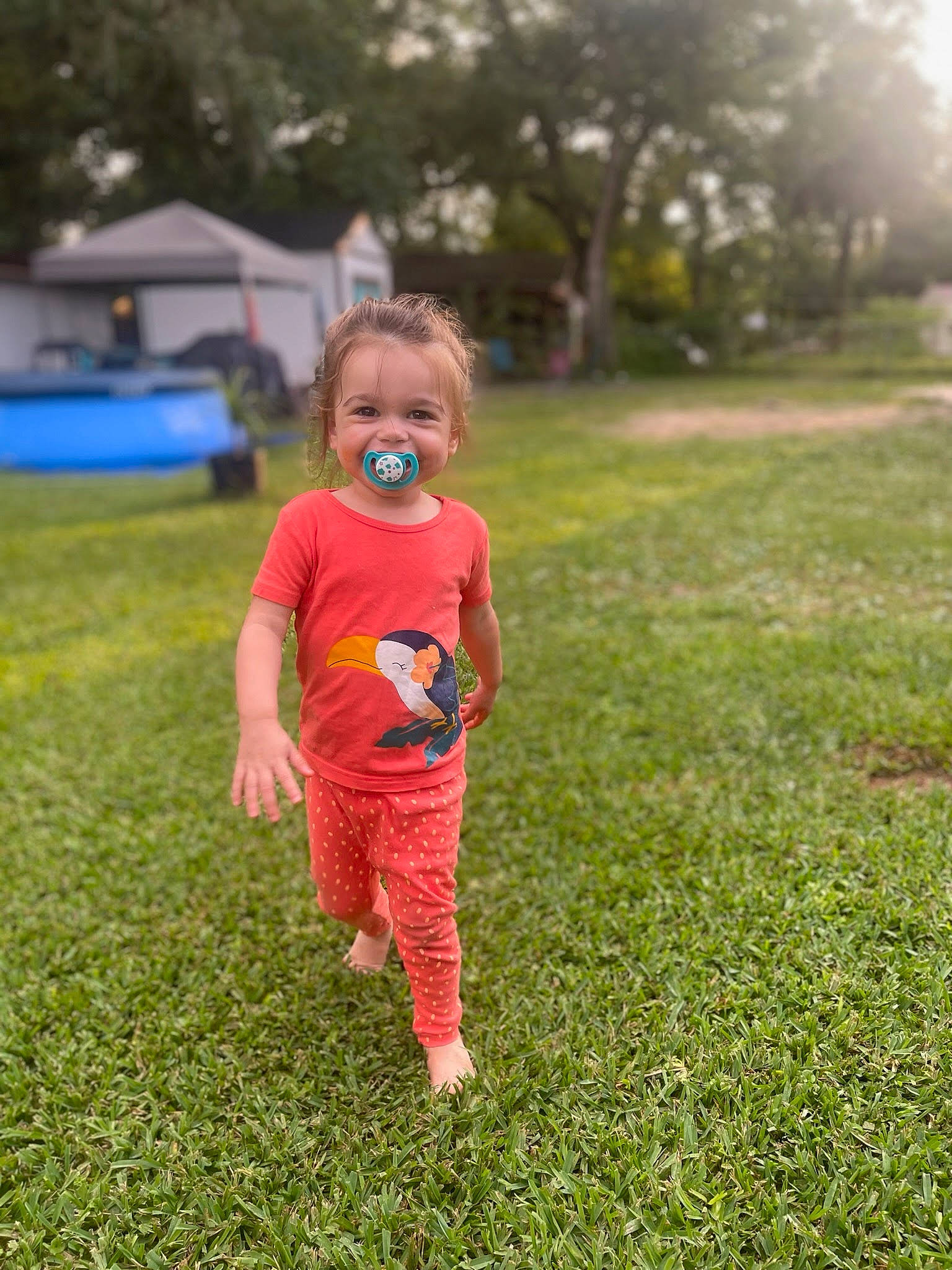 Evelynn joined the competition — help win amazing prizes! baby, baby_toddler_clothing, child, flooring, fun, grass, grassland, hairstyle, happy, joy, landscape, lawn, leaf, leisure, meadow, people_in_nature, person, plant, recreation, toddler