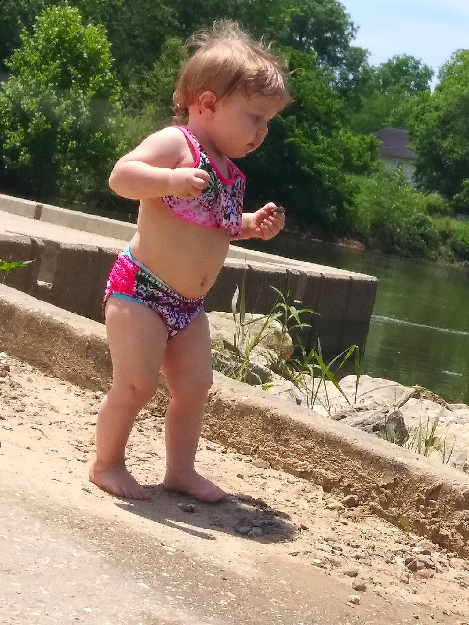 Faith joined the competition — help win amazing prizes! barefoot, child, fun, leg, leisure, person, play, shorts, summer, swimwear, thigh, vacation