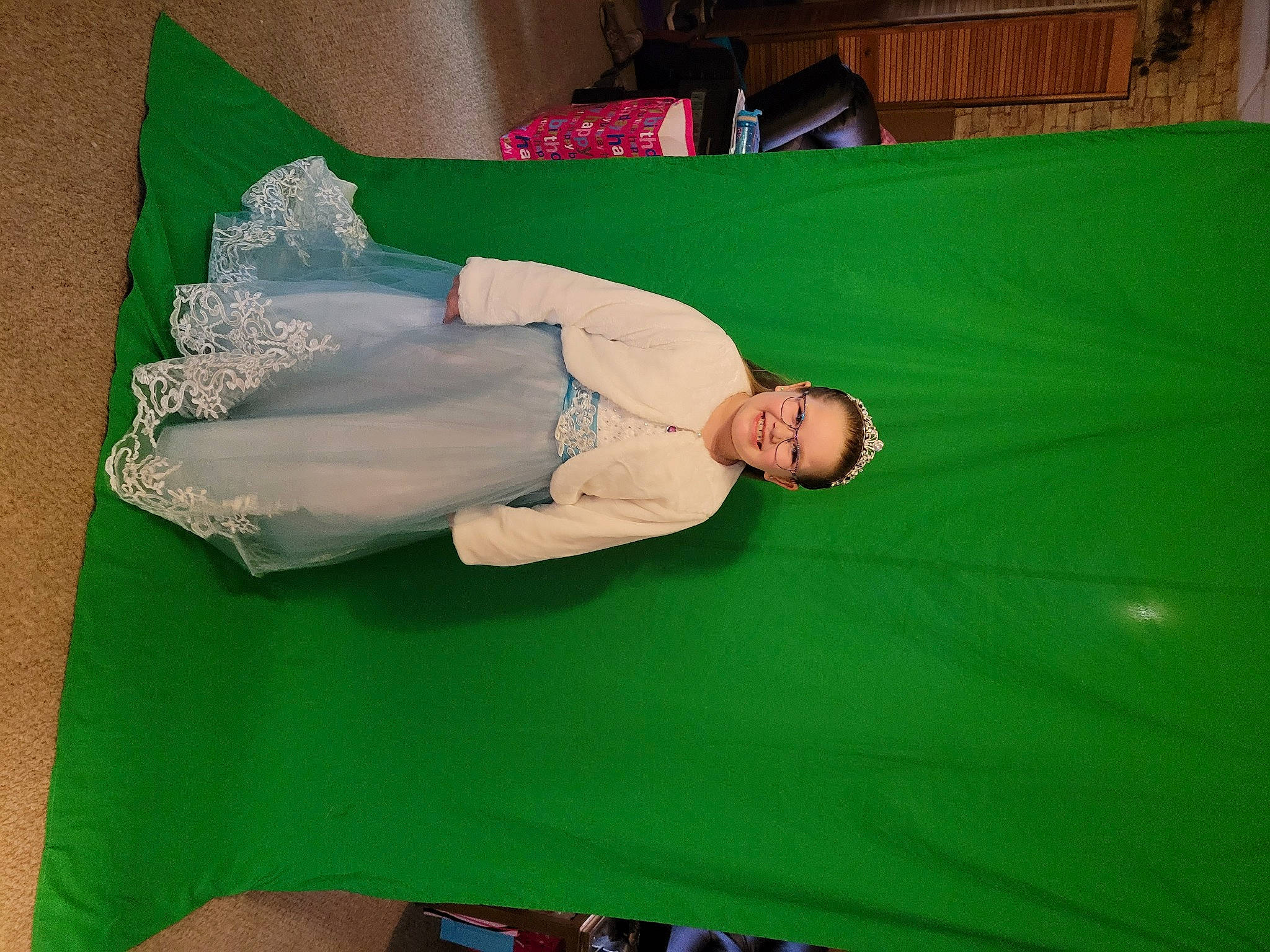 Breanna is registered to the contest to win money with this photo: bed, bed_frame, bed_sheet, bedding, bedroom, child, comfort, dress, elbow, event, grass, hospital, joy, knee, leisure, linens, nap, person, room, smile