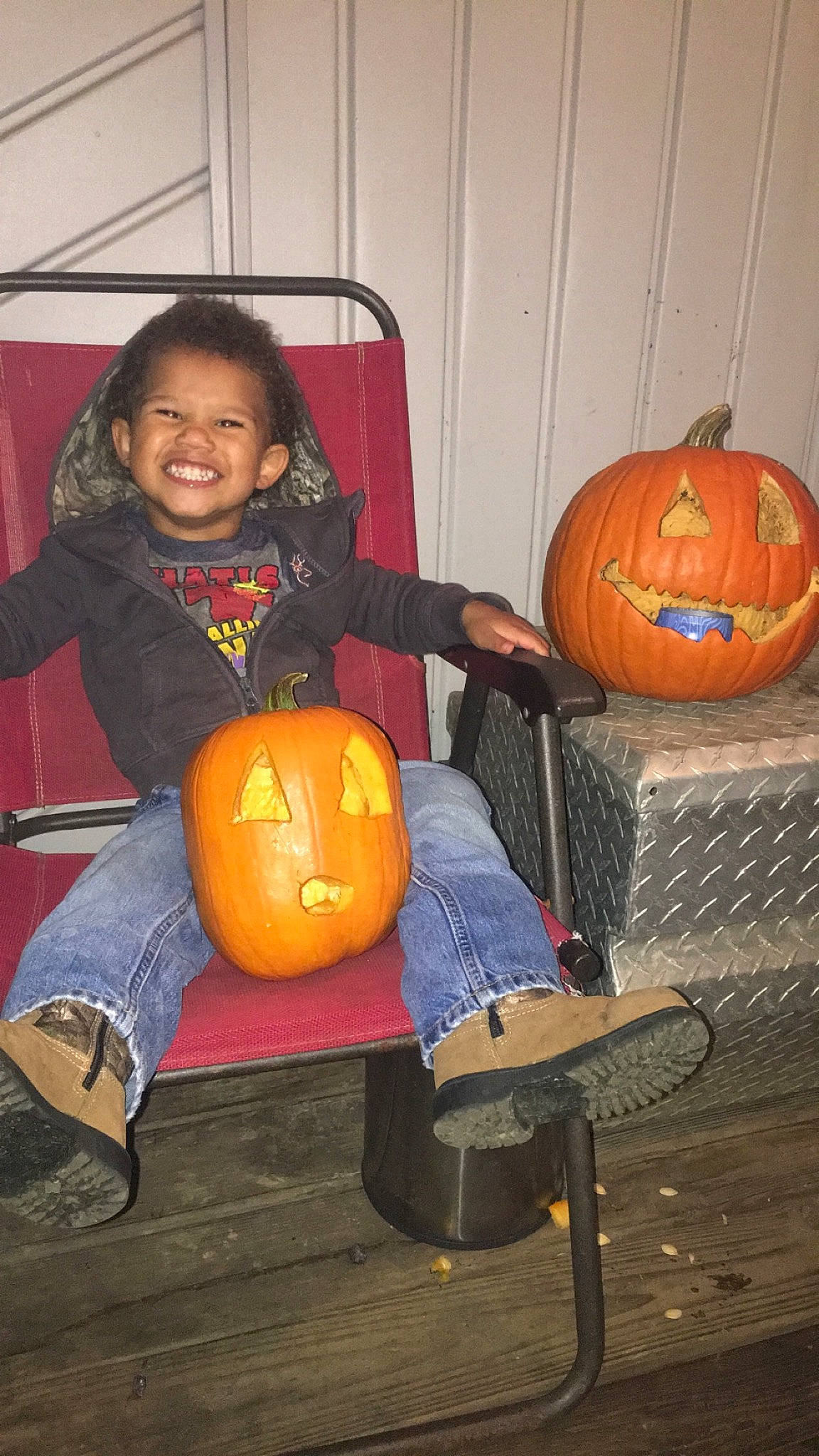 Tre joined the competition — help win amazing prizes! _and_melon_family, _gourd, art, calabaza, carving, child, cucumber, cucurbita, food, fruit, gourd, jack_o_lantern, joy, orange, person, plant, produce, pumpkin, sitting, squash
