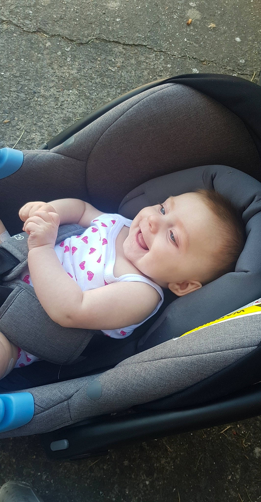 Léna a rejoint le concours — aidez-le/la à gagner de superbes lots ! auto_part, automotive_design, baby, baby_carriage, baby_toddler_clothing, beauty, car_seat, cheek, child, comfort, facial_expression, finger, grass, lap, mammal, person, product, skin, smile, thigh