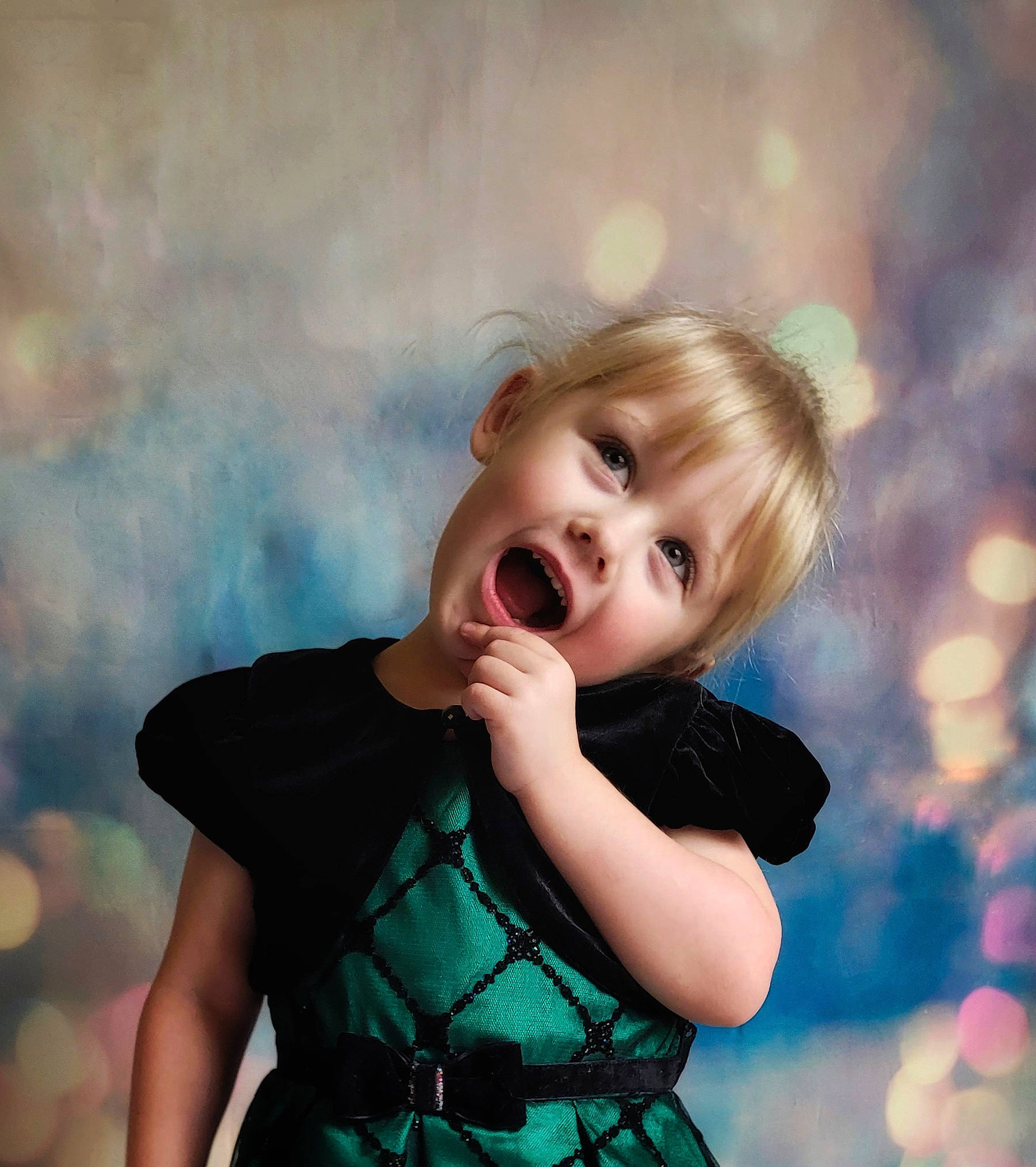 Cecilia joined the competition — help win amazing prizes! blond, brown_hair, child, dress, electric_blue, flash_photography, fun, gesture, grass, hair, happy, lip, long_hair, pattern, people_in_nature, person, plant, skin, toddler, tree