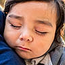 Dylan joined the competition — help win amazing prizes! child, toddler, sleeping, portrait, face, closed_eyes, peaceful, cozy, bundled, clothing, gray_hoodie, blue_fabric, hair, eyelashes, indoors, sunlight, closeup, cute, resting, photograph