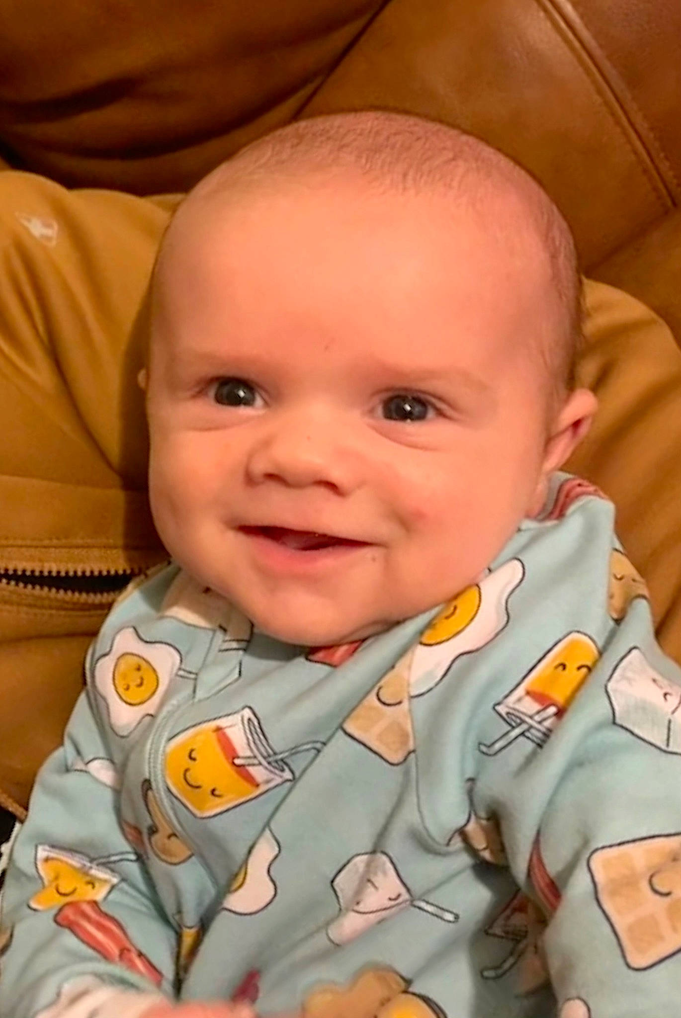 Colton joined the competition — help win amazing prizes! baby, baby_toddler_clothing, cheek, chin, eye, eyebrow, face, finger, forehead, gesture, hairstyle, head, iris, joy, lip, mouth, nose, orange, person, skin