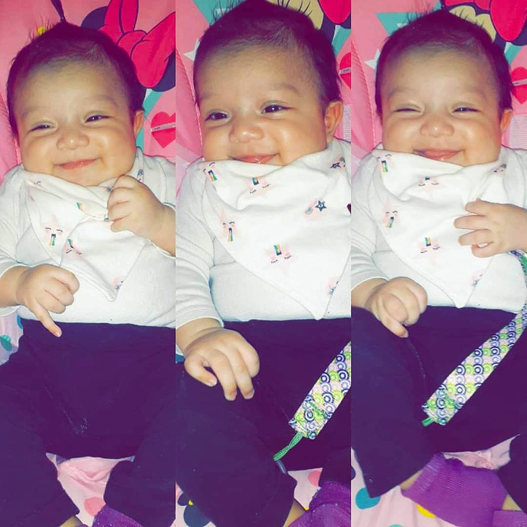 Carmella joined the competition — help win amazing prizes! baby, cheek, child, daughter, eye, face, facial_expression, fun, happy, head, joy, laugh, nose, people, person, pink, play, product, sibling, skin