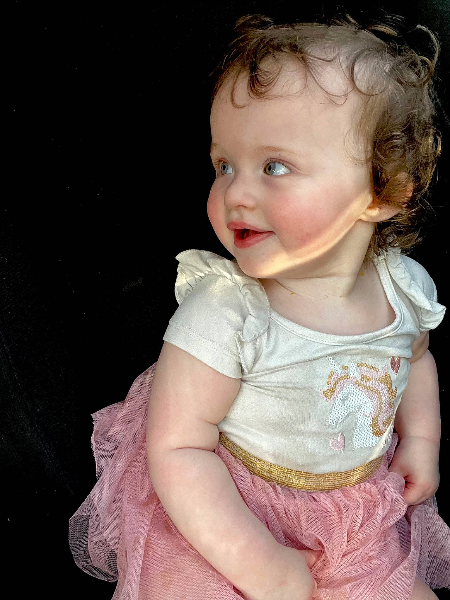 Brighton joined the competition — help win amazing prizes! baby, baby_toddler_clothing, cheek, chin, dress, eye, eyelash, flash_photography, hair, happy, head, iris, lip, mouth, neck, person, pink, skin, sleeve, smile