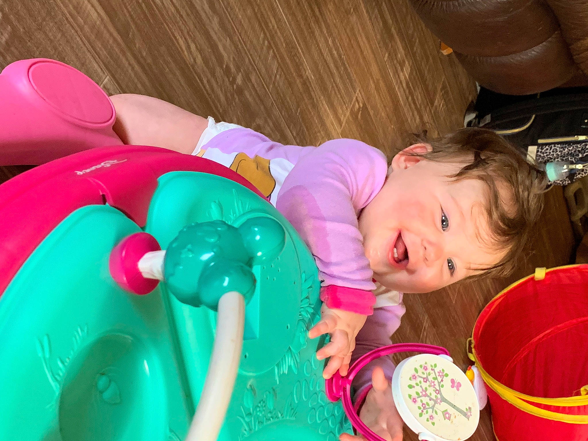 Jordyn is registered to the contest to win money with this photo: baby_playing_with_toys, baby_products, baby_toddler_clothing, baby_toys, child, comfort, event, fun, happy, holiday, leisure, magenta, person, pink, plastic, play, recreation, sitting, smile, toddler